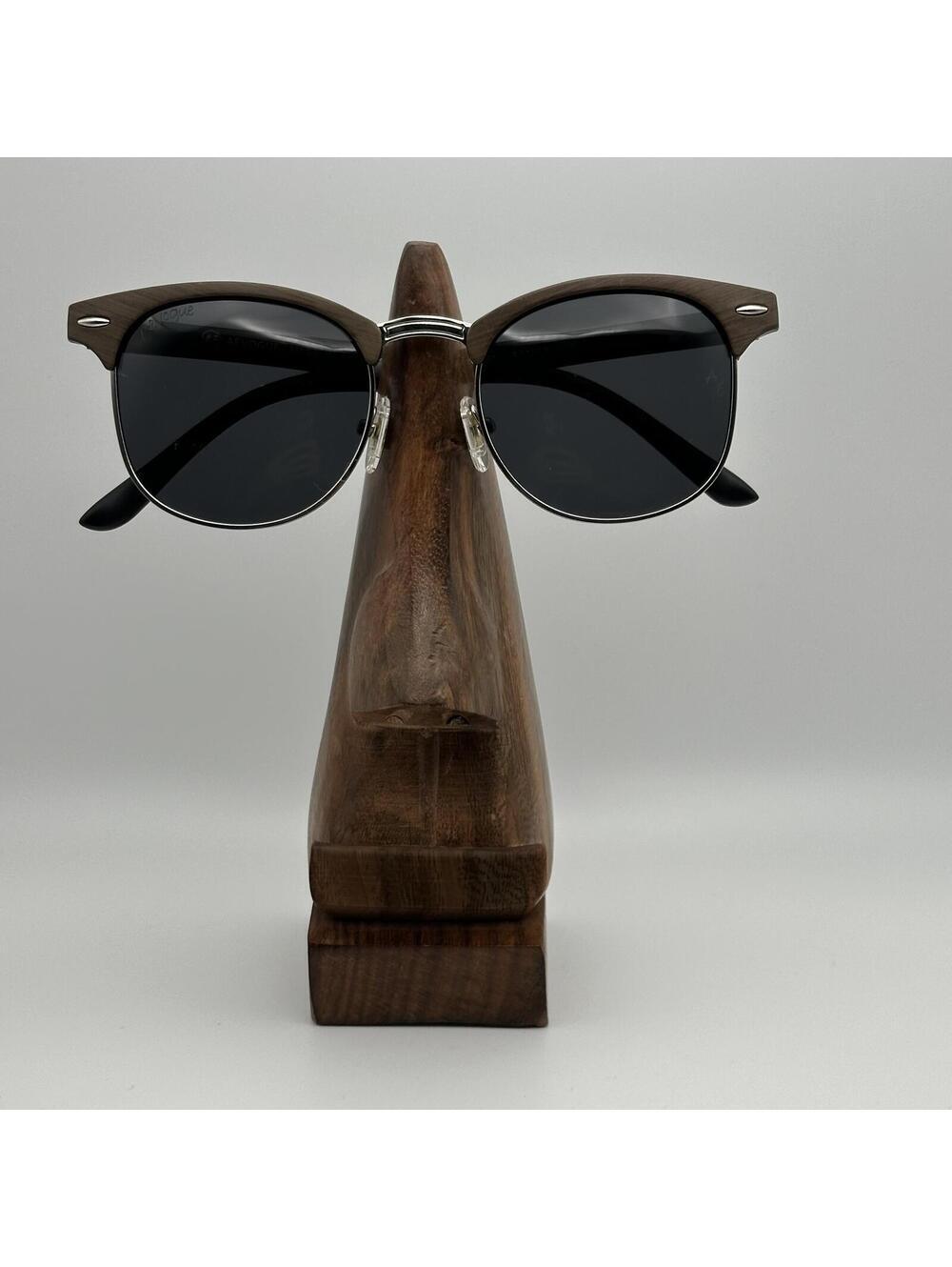 A&E Vogue Sunglasses with Dark Lenses and Wood-Effect Frame